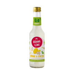 Bouteille de 27,5cl de Limone & Zenzero Granaline BIO, boisson pétillante bio au citron IGP de Sicile et gingembre